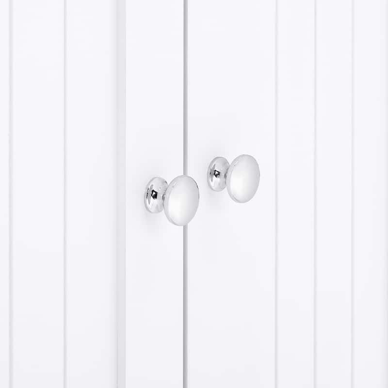 Roomfitters Corner Storage Cabinet with Doors and Open Shelf, Free Standing Sideboard Cabinet for Bathroom, Kitchen, or Entryway