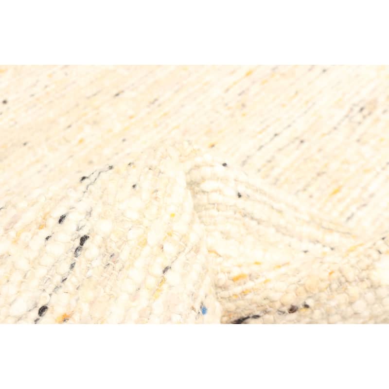 ECARPETGALLERY Braid weave Sienna Beige, Cream Wool Rug - 5'0 x 8'2