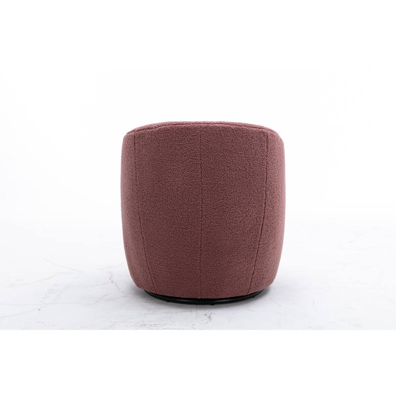 25.60" Swivel Barrel Chair, Modern Small Single Sofa Chair Comfy Round Upholstered Armchair for Living Room Bedroom
