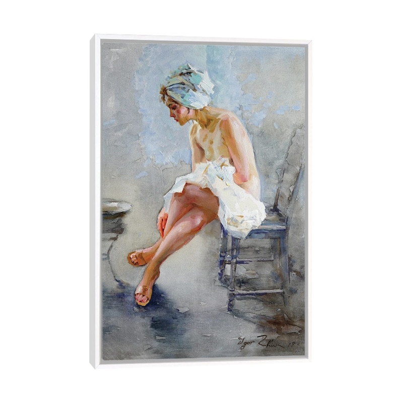 iCanvas "In The Bathroom" by Igor Zhuk Framed Canvas Print - White - 26x18