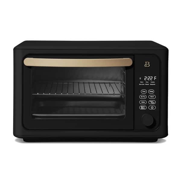 slide 2 of 21, 6 Slice Touchscreen Air Fryer Toaster Oven, Black Sesame by Drew Barrymore Black Sesame