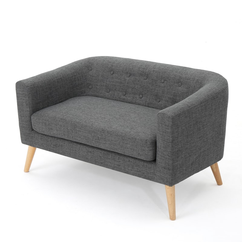 Bridie Mid-Century Fabric Loveseat by Christopher Knight Home - grey