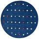 preview thumbnail 16 of 26, SAFAVIEH, Kids Jerilynn Polka Dot Wool Rug 5' Round - Navy