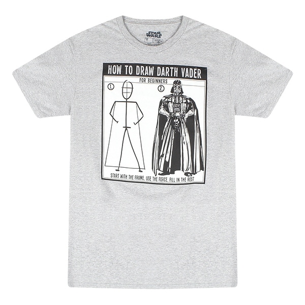 Shop Star Wars How To Draw Darth Vader Men S Grey T Shirt