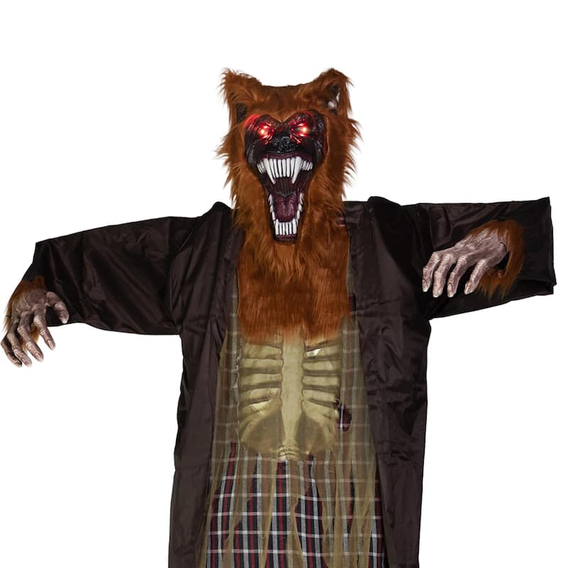 Huge Lighted and Animated Talking Werewolf Commercial Outdoor Halloween Decoration - 12'