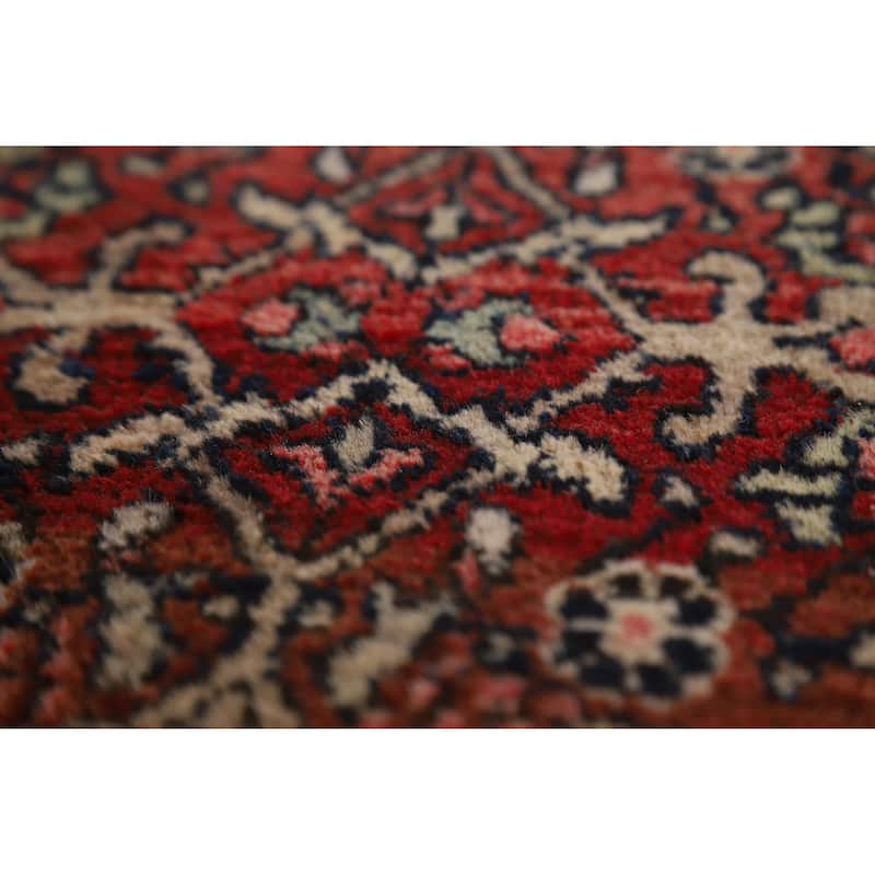 Hand Knotted Oriental 100% Wool Carpet Traditional Medallion Red Bidjar Area Rug - 11' 7'' X 8' 11''