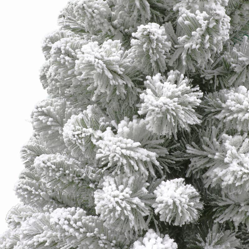 Puleo International 4 ft. Pre-Lit Flocked Virginia Pine Artificial Tree