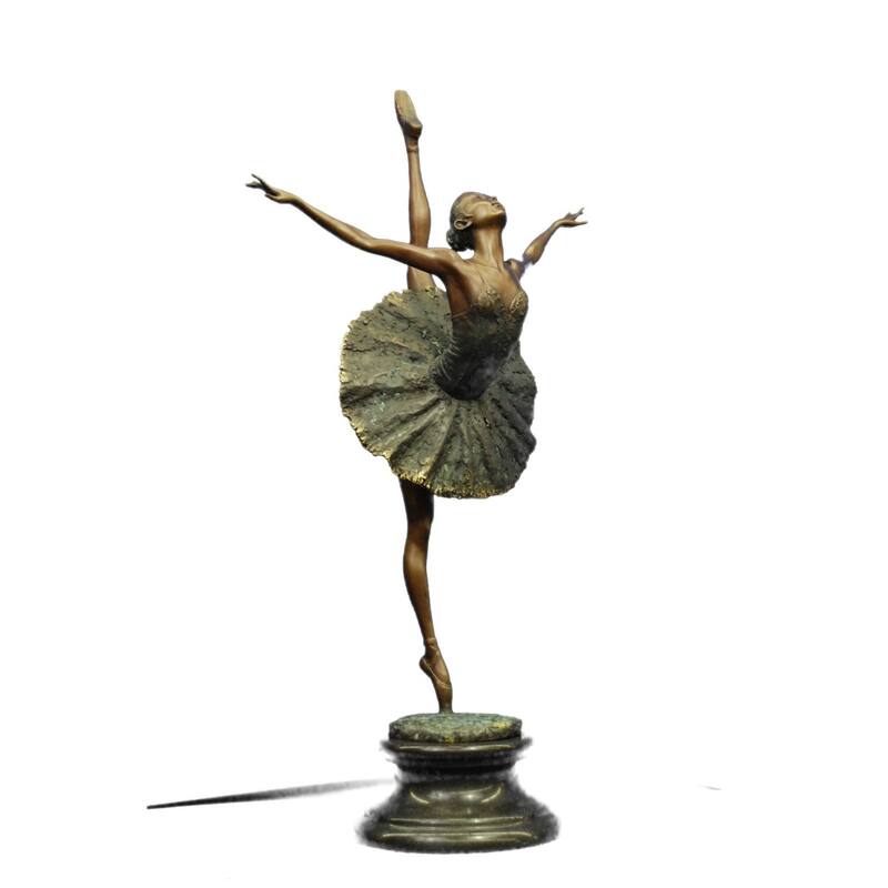 26 Inches Tall Clical Dancer Ballerina Signed Bronze Sculpture Figure Art Nouveau