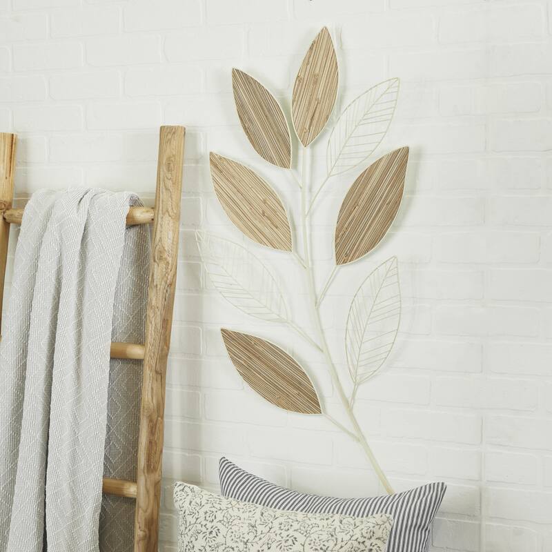 Metal Leaf Home Wall Decor - Brown - Roche River Decor