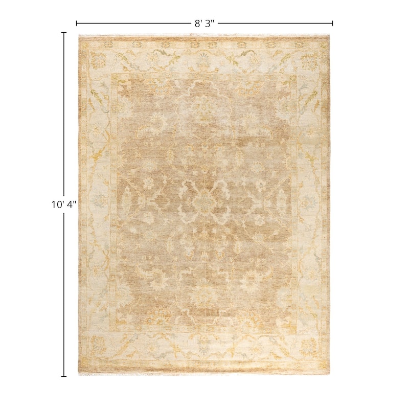 Oushak One-of-a-Kind Hand-Knotted Area Rug, Beige - 8' 3" x 10' 4"