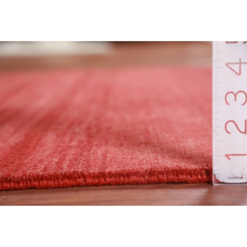 Modern Red Gabbeh Oriental Rug Handmade Wool Carpet - 3'4" x 5'0"