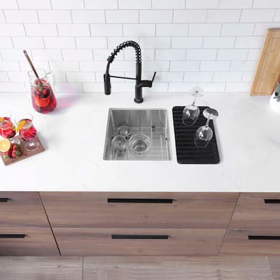 Undermount 15" Stainless Steel Single Bowl Kitchen Sink Handmade - 15" x 15" x 8"