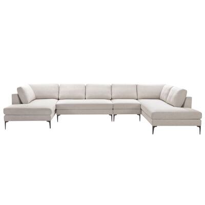 Abbyson Lavina Fabric Double Chaise Sectional