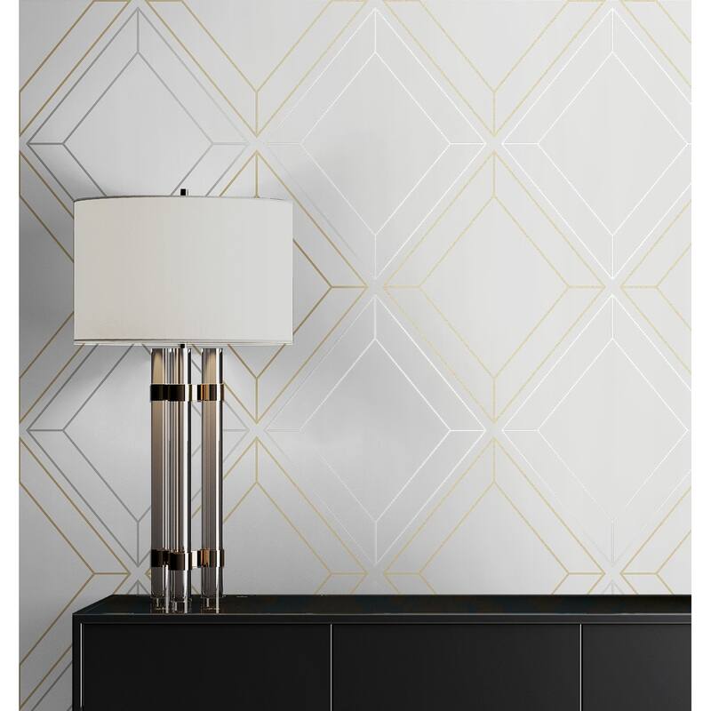 Seabrook Designs Linework Gem Non-Woven Unpasted Wallpaper