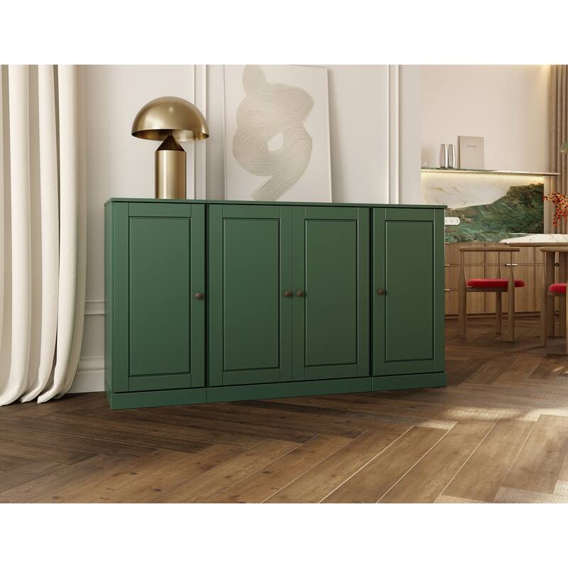 Palace Imports 100% Solid Wood 65" Sideboard with Solid Doors, 2-Drawers and Adjustable Shelves