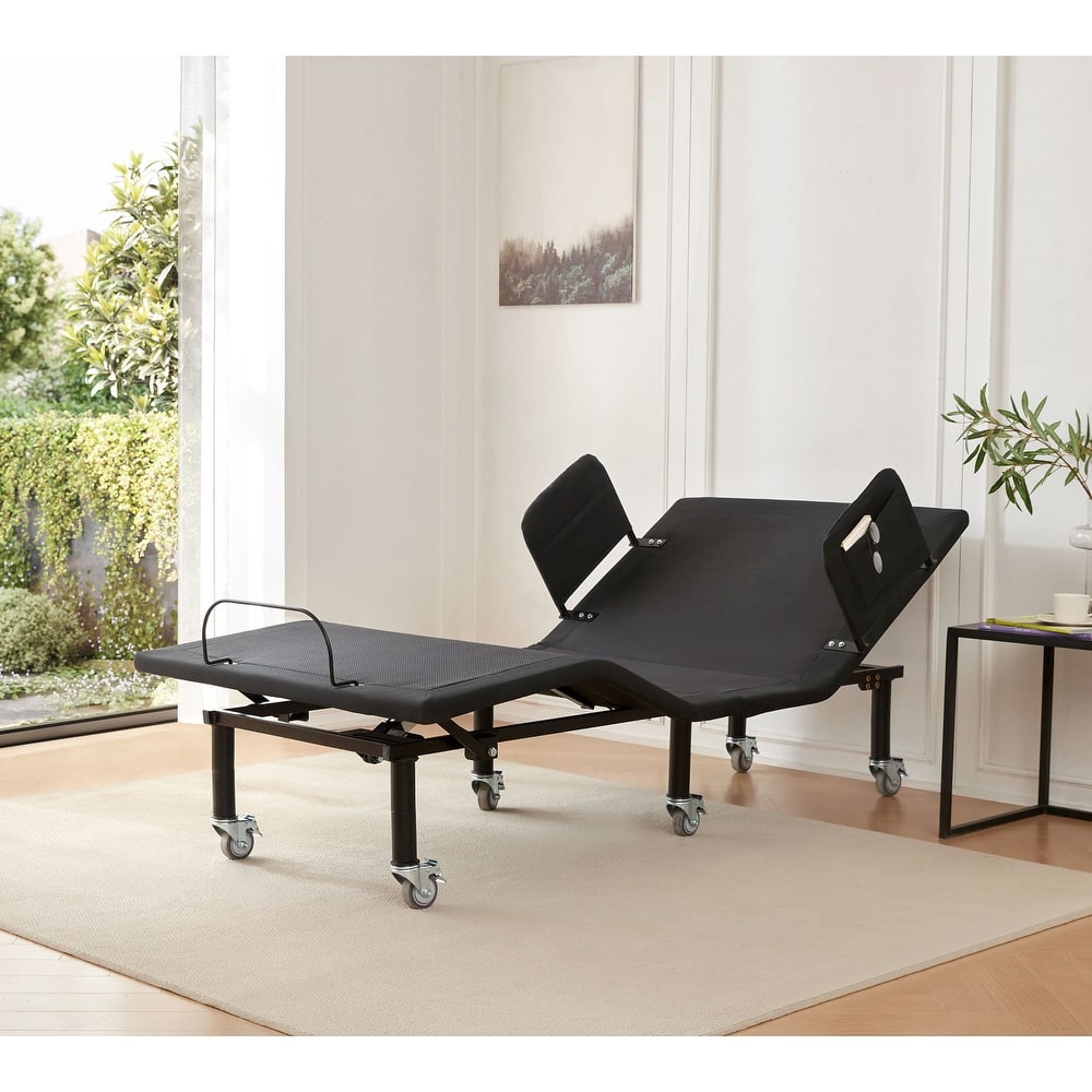 FlexCare Adjustable Bed Frame with Bed Rails – Wireless Remote Zero Gravity Electric Bed