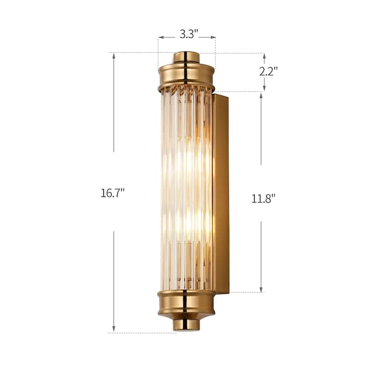 Nordic Postmodern Wall Sconce, European Wall Light in Simple Vintage Glass Crystal