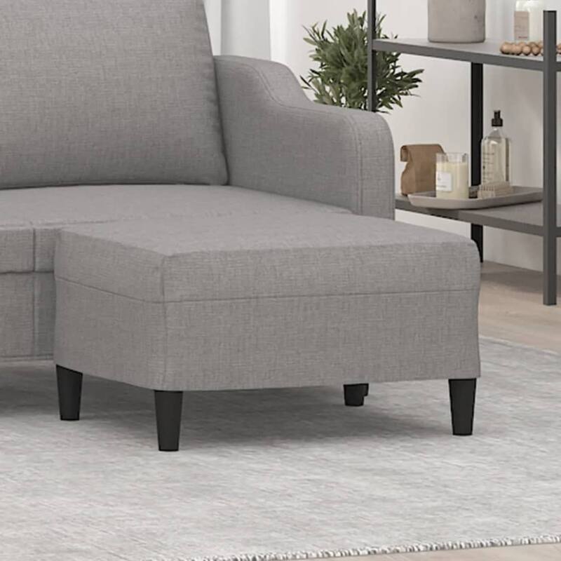 vidaXL Footstool Modern Footstool Ottoman Footrest for Living Room Fabric - 27.6" x 21.7" x 16.1" - Light gray