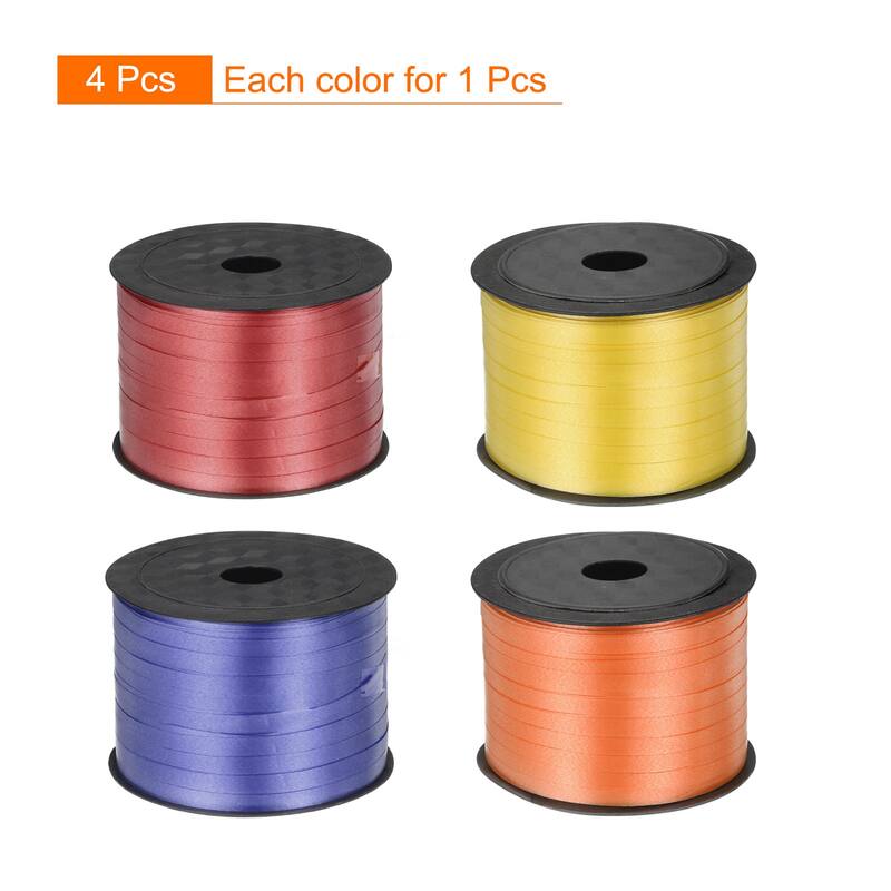 4pcs 100 Yards Curling Ribbon Crimped Balloon String Metallic 5mm