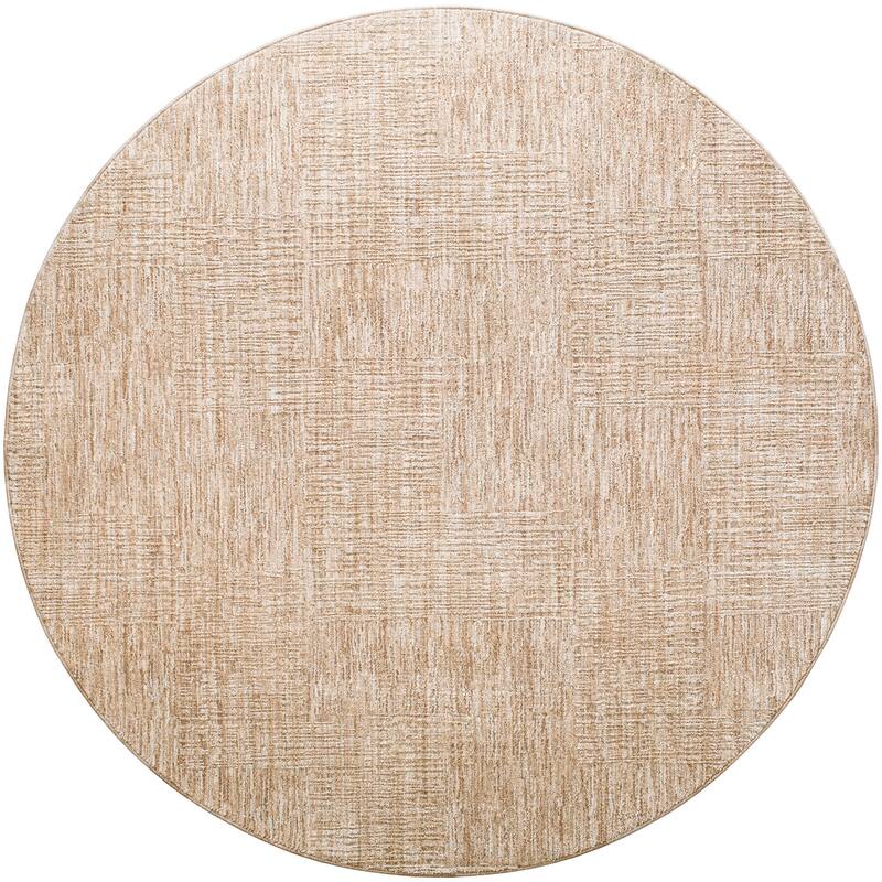 Livabliss Masterpiece Modern & Contemporary Area Rug - Beige - 5' 3" x 5' 3" Round