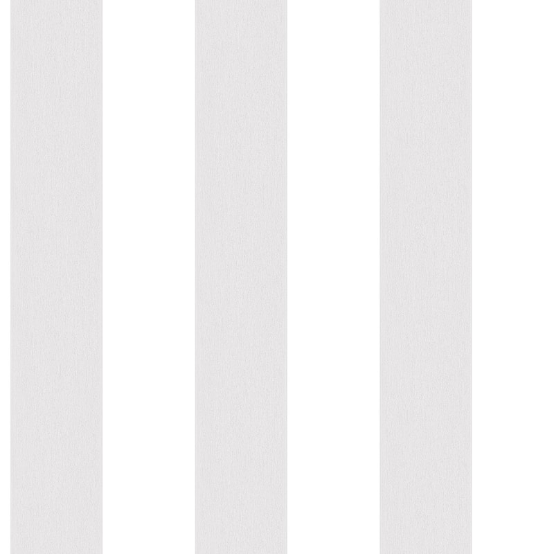 Galerie Wallcoverings Smart Stripes 2 Surface Stripe Vinyl on Non-Woven Matte Wallpaper Roll - 33 feet x 21 inches - Silver/White