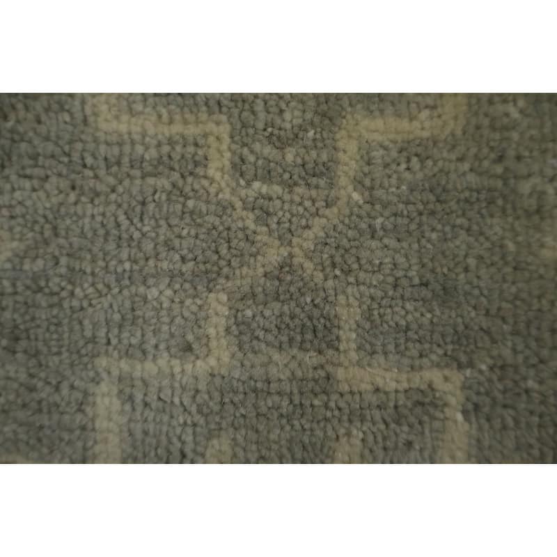 Hand Knotted Oriental 100% Wool Carpet Transitional All-Over Greys & Charcoal Khotan Area Rug - 9' 11'' X 8' 4''