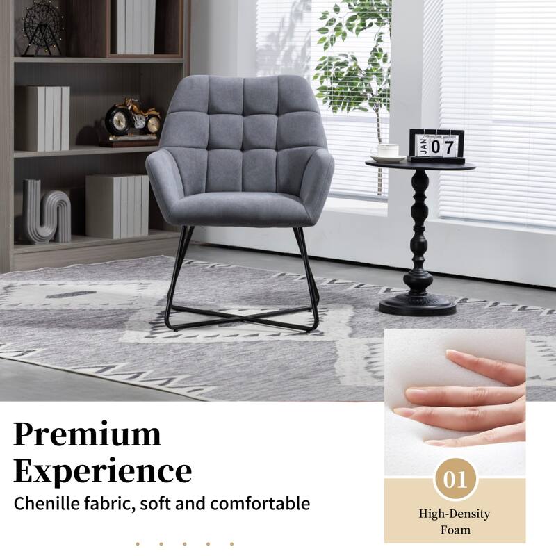 Upholstered Office/Home Chair with Metal Legs