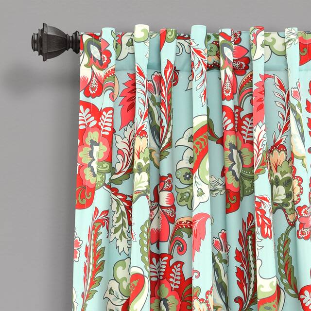 Lush Decor Zara Jacobean Room Darkening Window Curtain Panel Pair