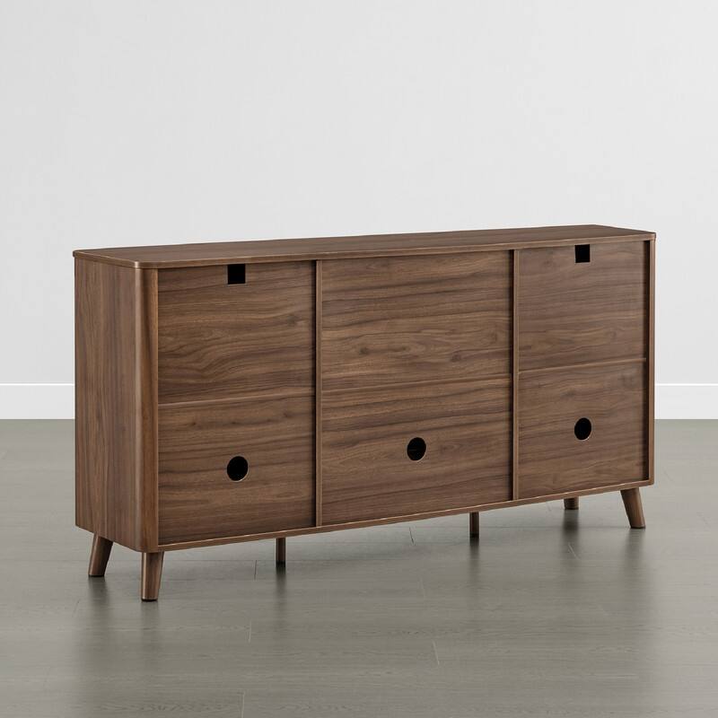 Spruce & Spring 62-Inch Sideboard Cabinet Modern Buffet Cabinet with Storage
