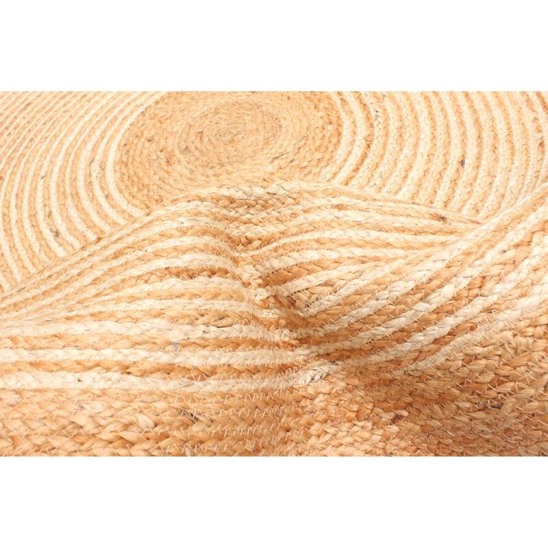 ECARPETGALLERY Braided Weave Palas Denizli Tan Jute Rug - 3'11 x 3'11