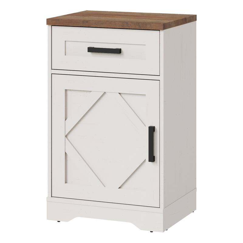 WAMPAT End Table with 1 Drawer & Door for Living Room