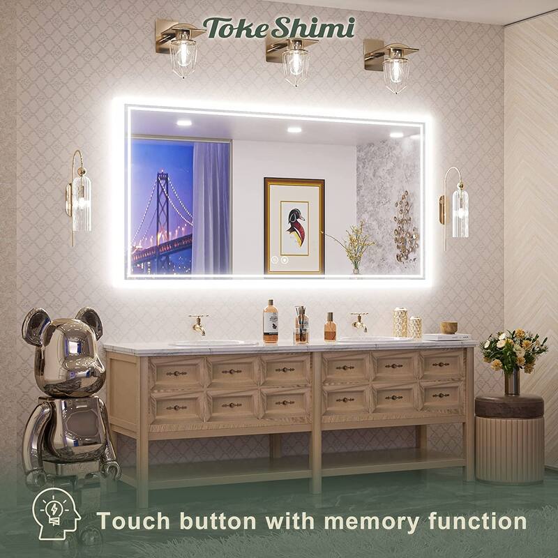TokeShimi LED Bathroom Vanity Mirror, Anti-Fog Dimmable Wall Mirror