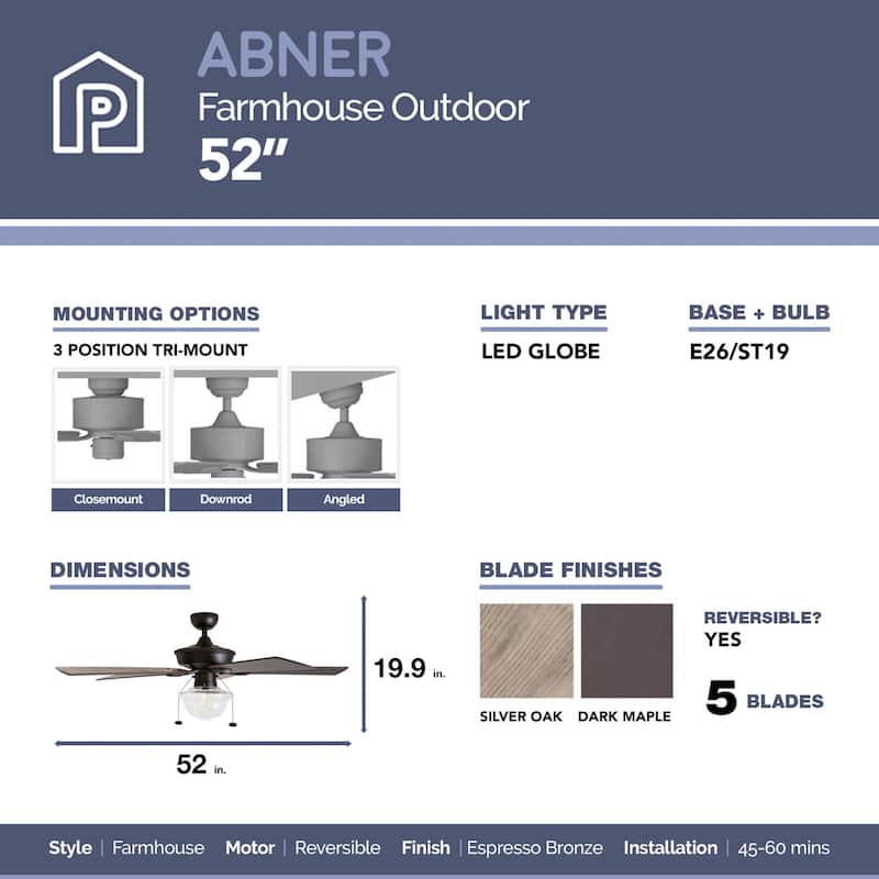 Copper Grove Strang Indoor/ Outdoor Ceiling Fan - 52-inch