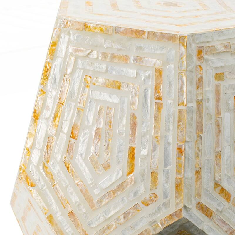 Hexagonal Capes Capiz Stool