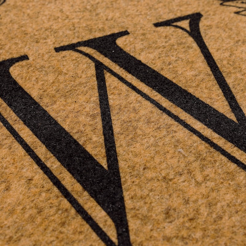 Mohawk Home Monogram Initial Faux Coir All Weather Recycled Rubber Door Mat