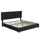 preview thumbnail 77 of 123, Javlergo Bed Frame with Storage Drawers Upholstered Platform Bed Frame with Adjustable Headboard