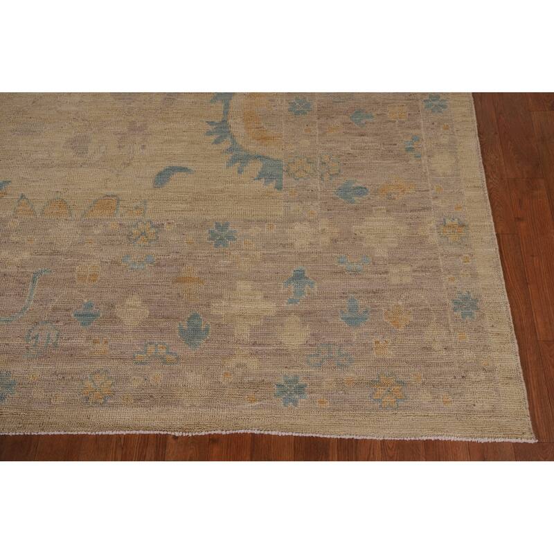 Oushak Turkish Area Rug Handmade Vegetable Dye Wool Carpet - 9'6" x 12'0"