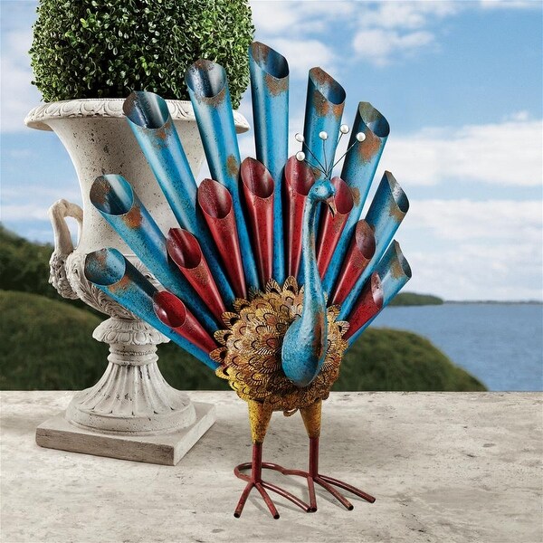 Design Toscano Peacock's Posture Metal Garden Statue