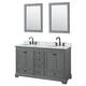 Option Dark Gray, Black Trim, White Carrara Marble Top