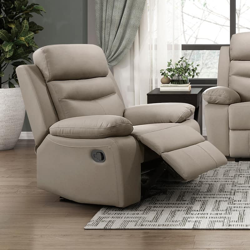 Peperomia 41" Leather Manual Recliner - Tab Pull Reclining Motion