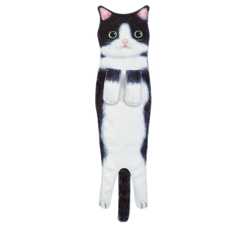 Adorable Cat-Shaped Hanging Kitchen Towel - 5.5 x 21.25 x 0.2