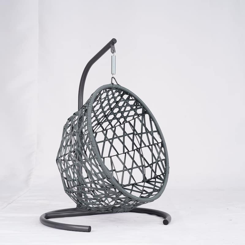 Cat Swing Bed with Stand & Cushion, Cat Egg Chair with Rattan Appearance, Indoor Hanging Swinging Cat Bed for Cats, Small Dogs