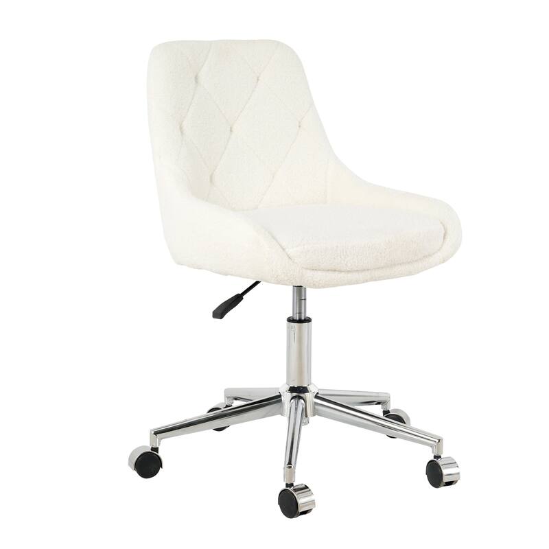 Teddy Fleece Fabric with Chrome Legs Living Room Furniture Dining Chair