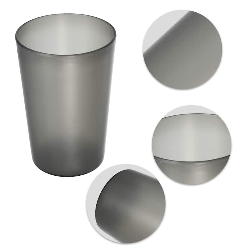2pcs Bathroom Toothbrush Tumblers Cup PP Toothbrush Cup Gray Black 4.52"x3.03" - Gray Black