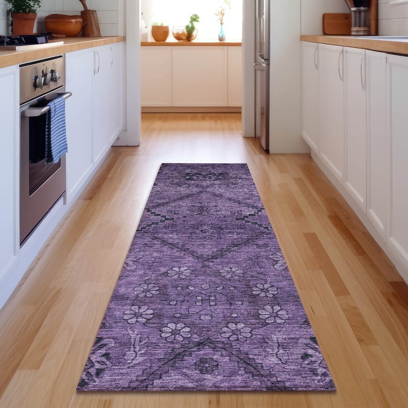 Premium Washable Super Soft Boho Moroccan Mayfield Rug - Eggplant - 2' 3" x 7' 6"