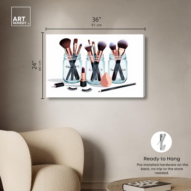 Glamour Glassware Canvas by Art Remedy, Gallery Wrapped
