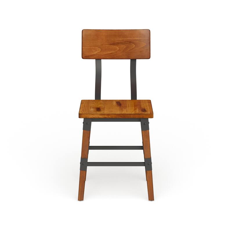 2 Pack Commercial Grade Rustic Antique Industrial Style Wood Dining Chair