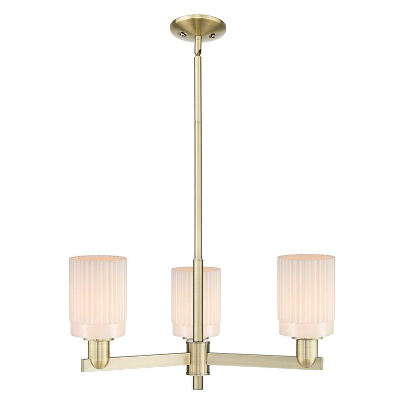 Innovations Lighting Endless Possibilities Arcadia - Hadley - 3 Light 26" Stem Hung Chandelier - Antique Brass/Matte White