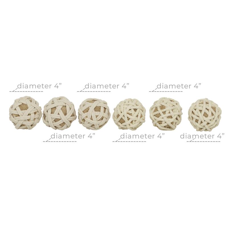 Jute Rope Handmade Woven Decorative Orbs & Vase Filler - Set of 6 Brown - Roche River Decor
