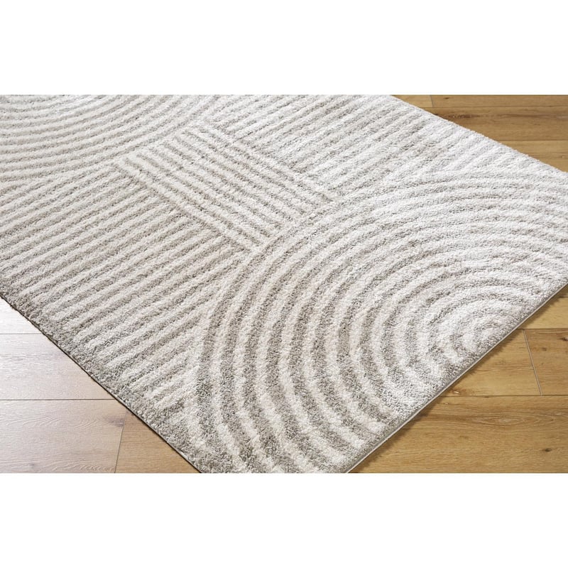 Livabliss Scandinavian Fossay Shag Stripe Washable Area Rug